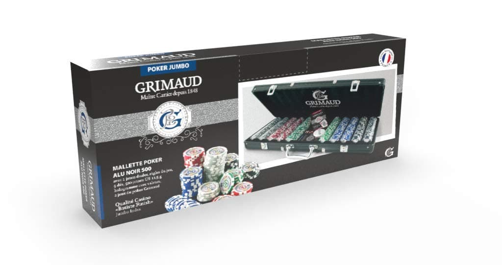 Smir - 360355 - World Poker Tour - Grimaud Poker Set in Black Aluminium Briefcase - 500 American Chips