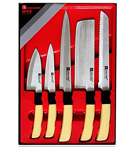 Ying Guns Sashimi Usuba Knife Stainless Steel Cutlery Chef Knives 5pcs