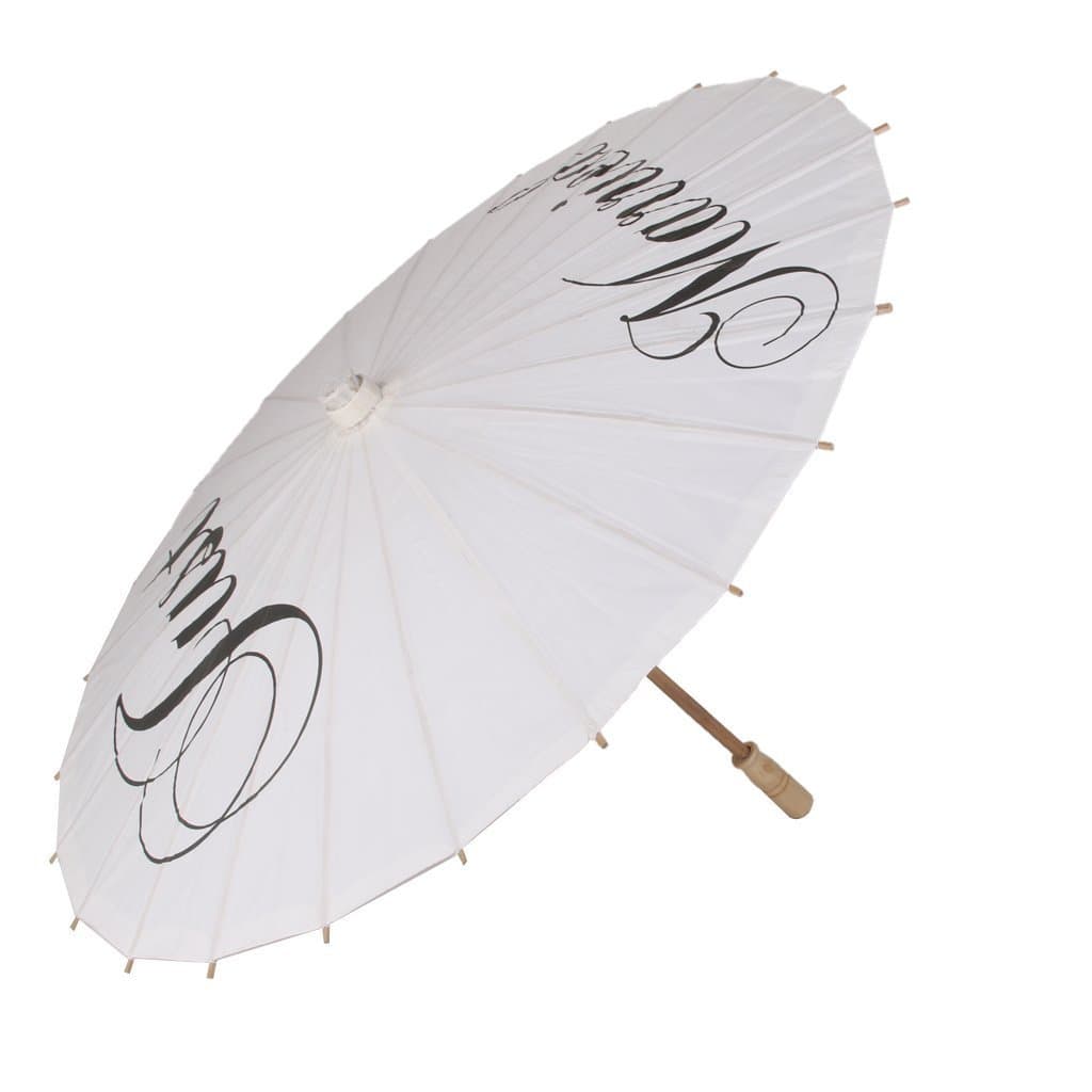 dersoning Paper Parasol Umbrella Collapsible Photography Photo Prop Wedding Party Decoration (White)
