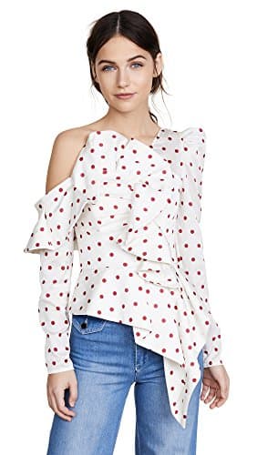 Self Portrait Women's Satin Frill Top