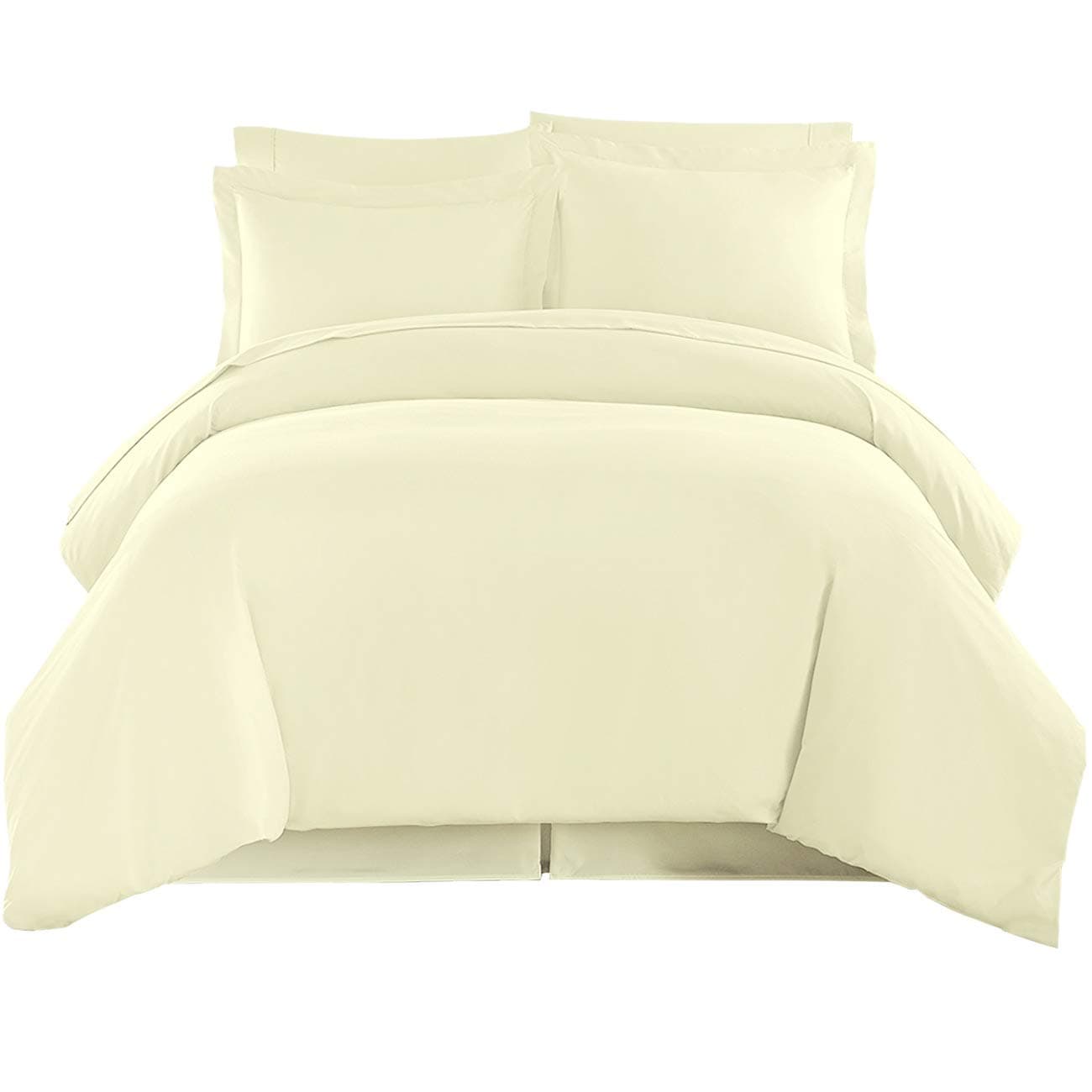 Organic Nido Ultra-Soft Organic 3 PC Duvet Set with GOTS certification, ecofriendly, bedding solid, (1 Duvet Cover + 2 Pillow Shams) 800TC - Organic Cotton Duvet Set (Full/Queen, Ivory)