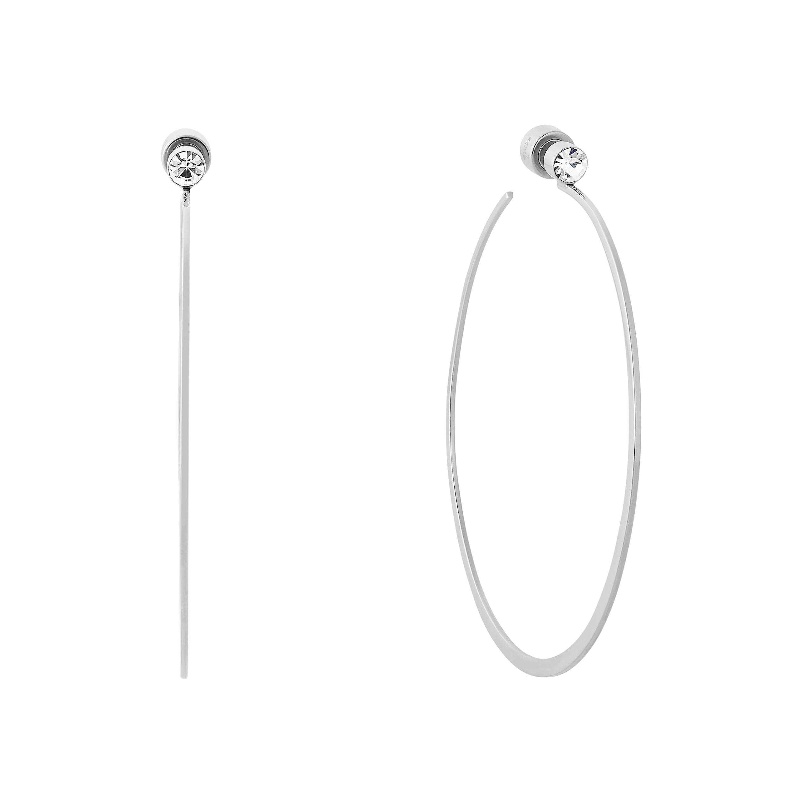 Silver-Tone Hoop Earrings; Huggie Earrings; Stainless Steel Earrings; Jewelry for Women