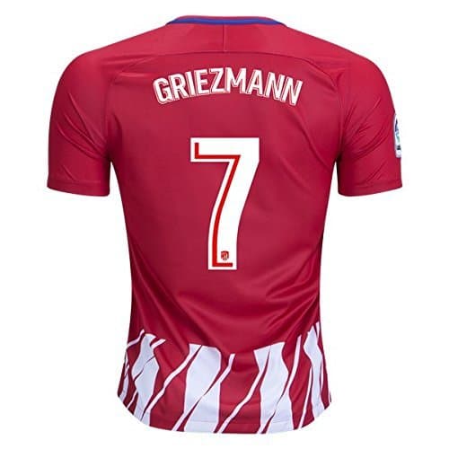 Runsportj Atletico Madrid Griezmann #7 Home Mens Soccer Jersey 2017-2018 Red/White Size S
