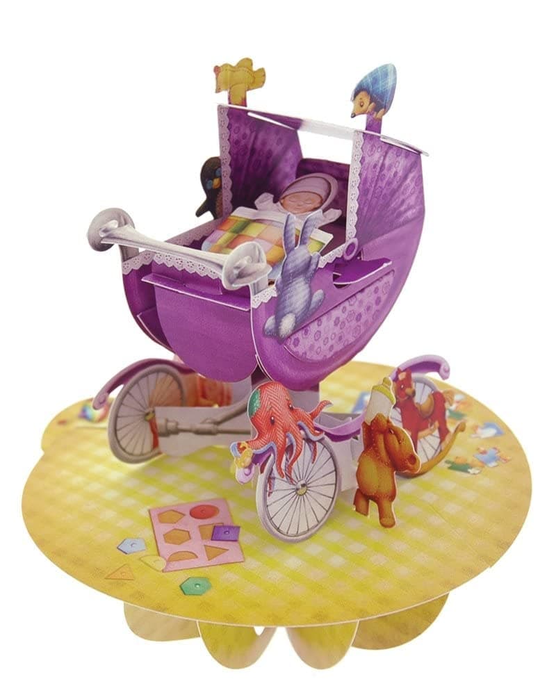 3d Pirouettes - Baby in a Pram - Greeting Card