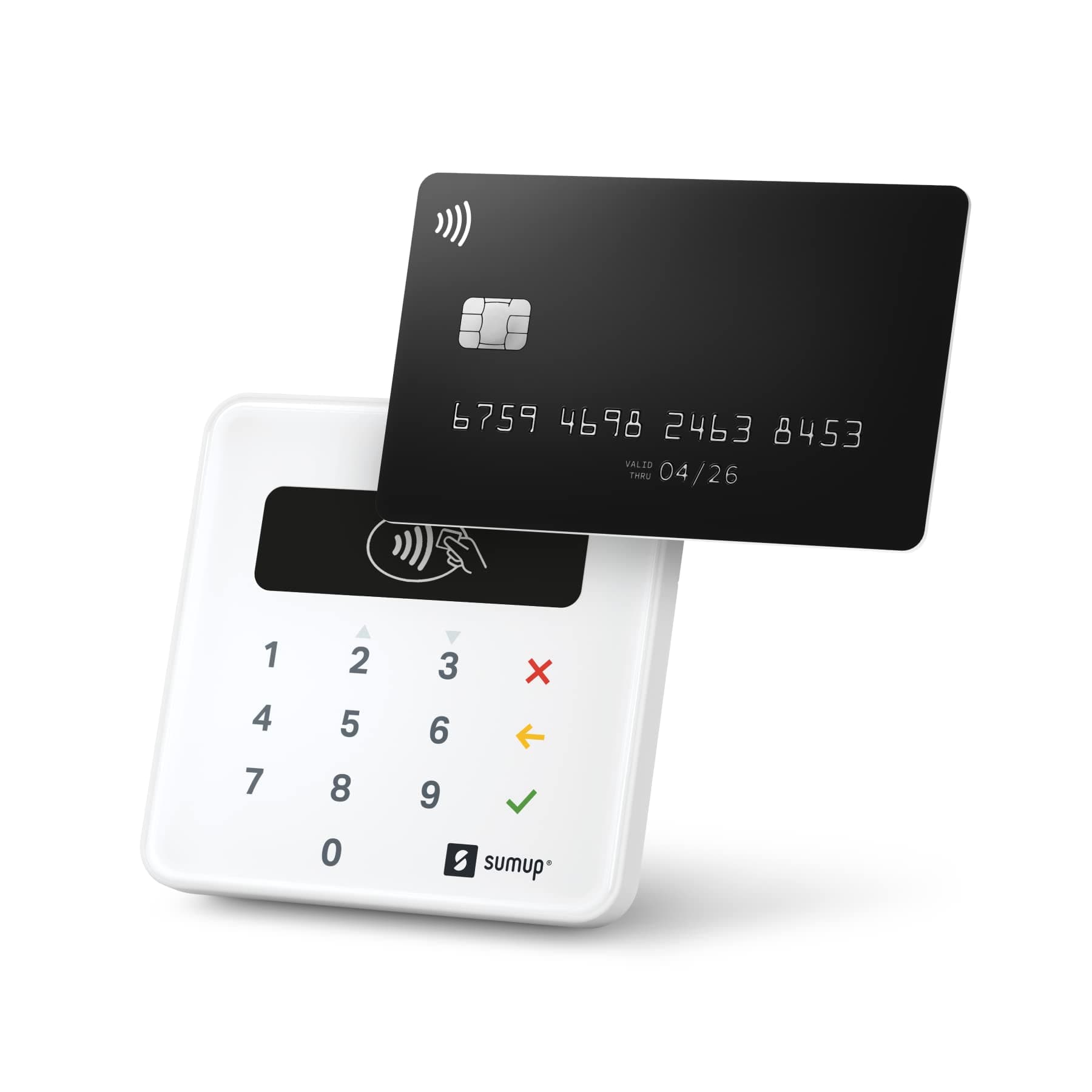 SUMUPSumUp Air mobile card terminal for contactless payments with Credit & Debit Card, Apple & Google Pay - NFC RFID money card reader - practical credit card reader