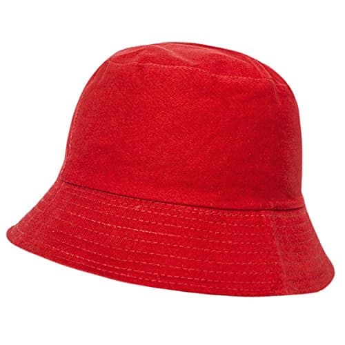 Prikinder Summer Outdoors Sports Activities Solid Colorful Cotton Bucket Sun Hats Red