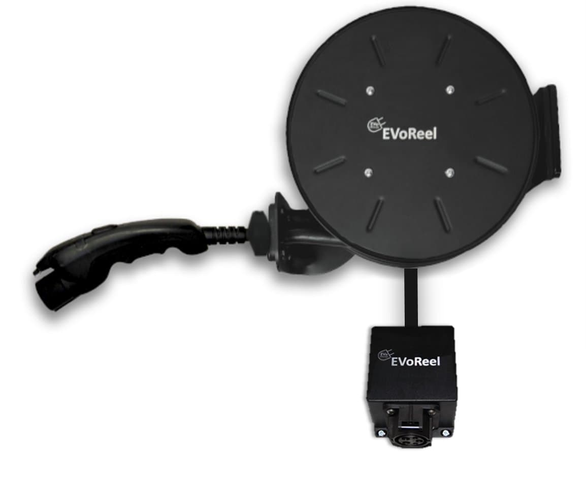EVoReel for Electric Vehicle Charging - 30 Ft. Cable (No Wiring Required - Adaptor Solution)