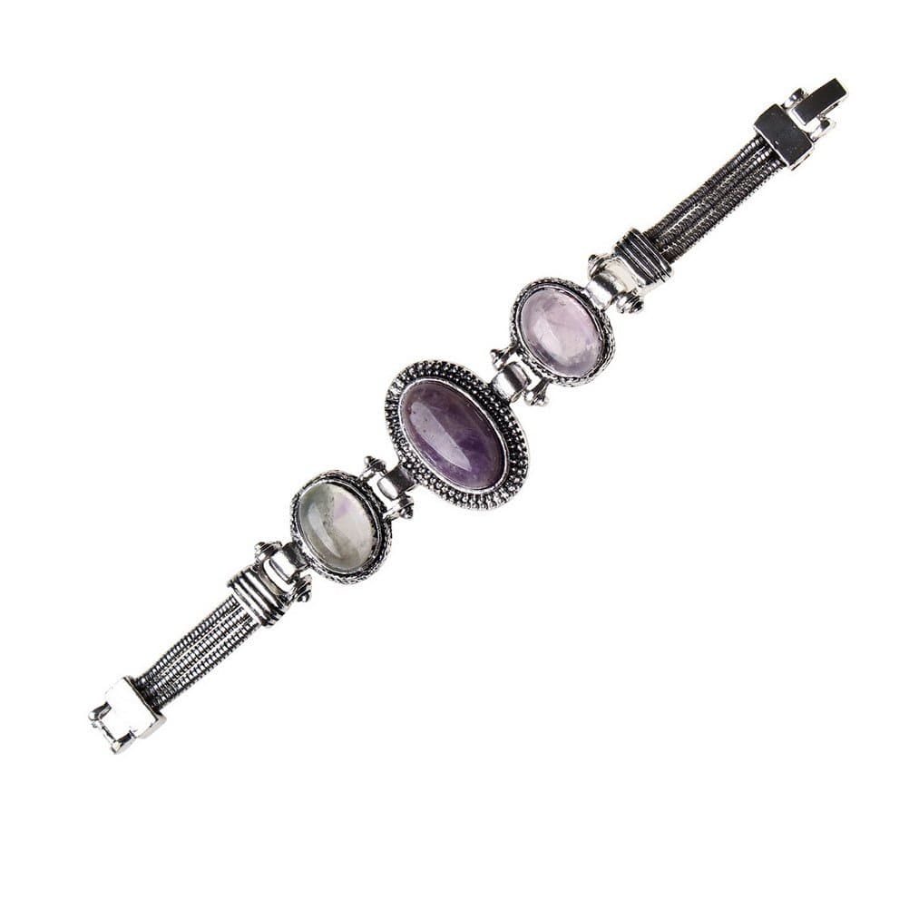 Bangle Bracelet Women Vintage Simulated Amethyst Tennis Bracelets Oval