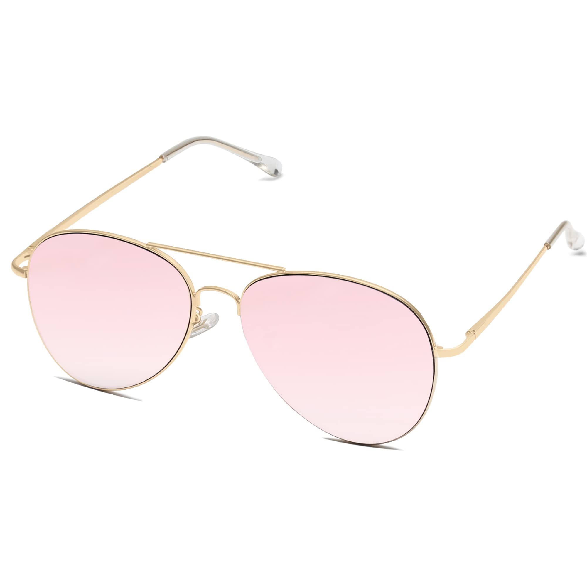 Classic Aviator Sunglasses for Women Men Metal Frame Spring Hinges SJ1030