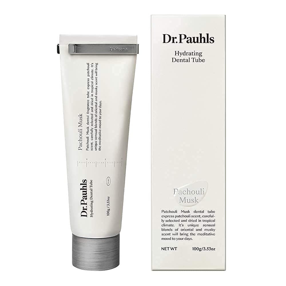 Dr. Pauhls Dental Tube Anti-Plaque Natural Toothpaste from Cavity Protection with Hydroxyapatite for Sensitive Teeth, Fluoride Free Formula Come with Toothpaste Squeezer (Patchouli-Musk)
