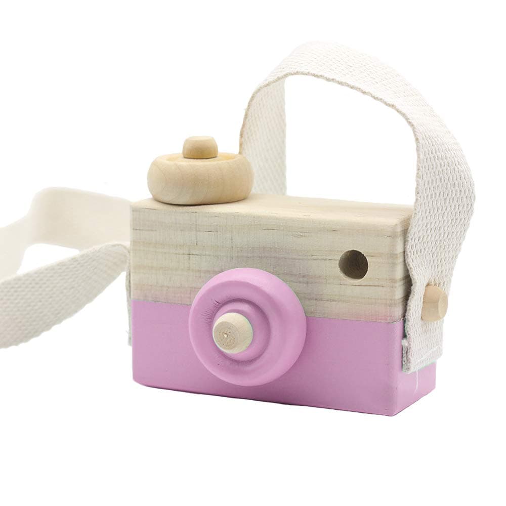 Tropro US wgg Mini Wooden Camera, Room Hanging Decoration Portable Gift (Pink)