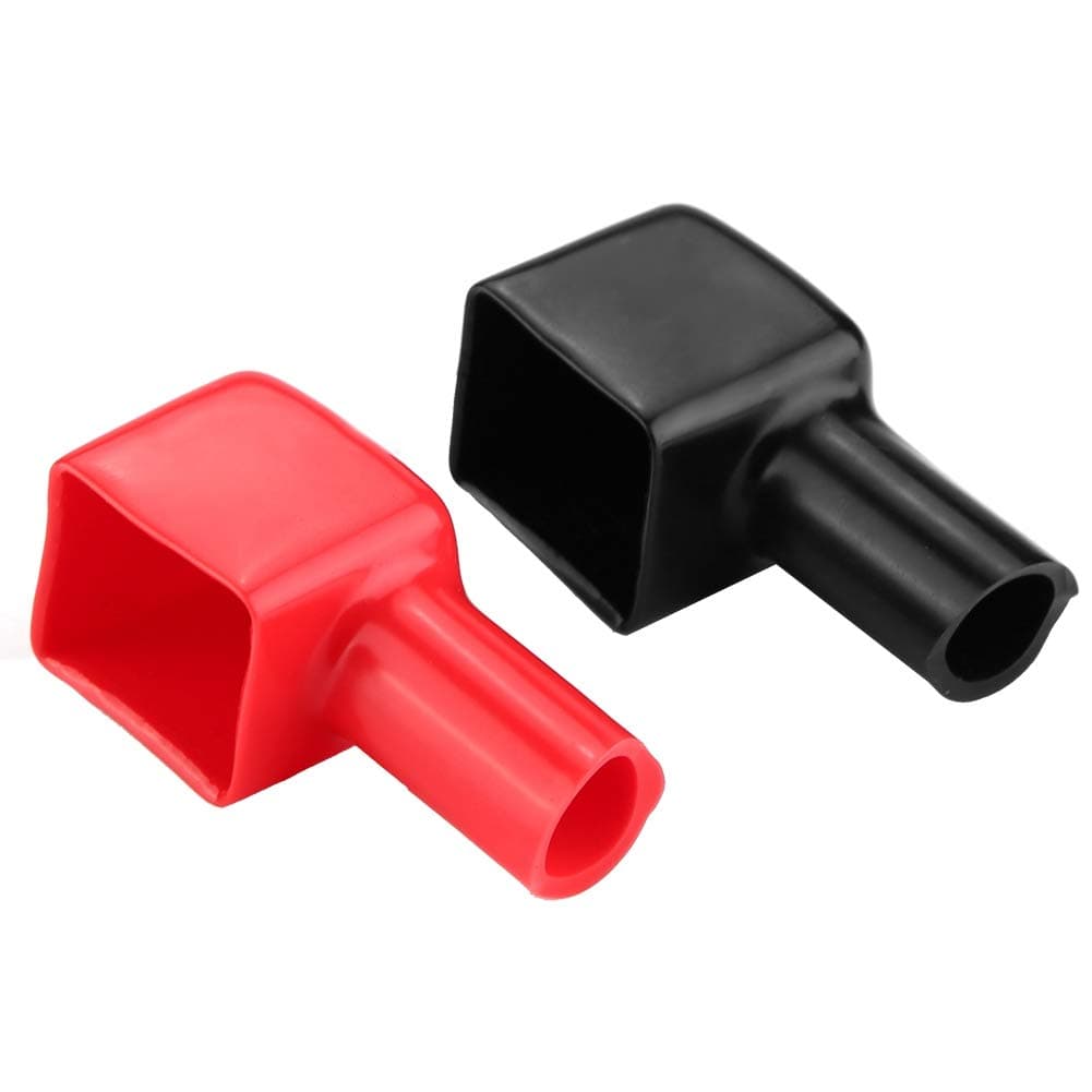 Battery Terminal Caps, Good Insulation Black Red 4.5x2x2cm Wearproof Battery Terminal Insulating Protector for Car