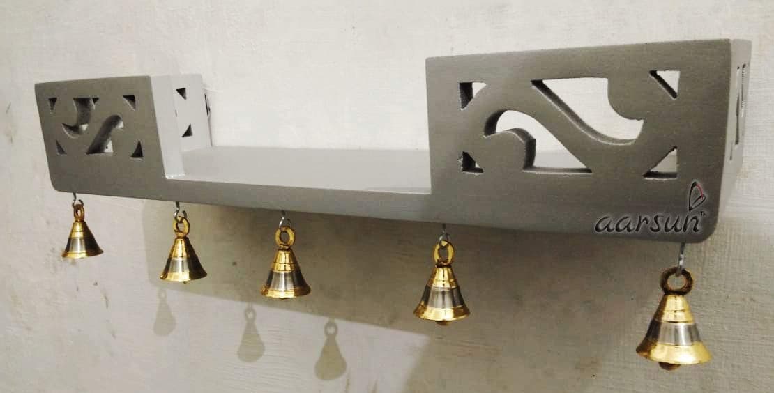 Aarsun Woods Hand Crafted Silver Wooden Wall Shelf (18"x6"x3" inches)