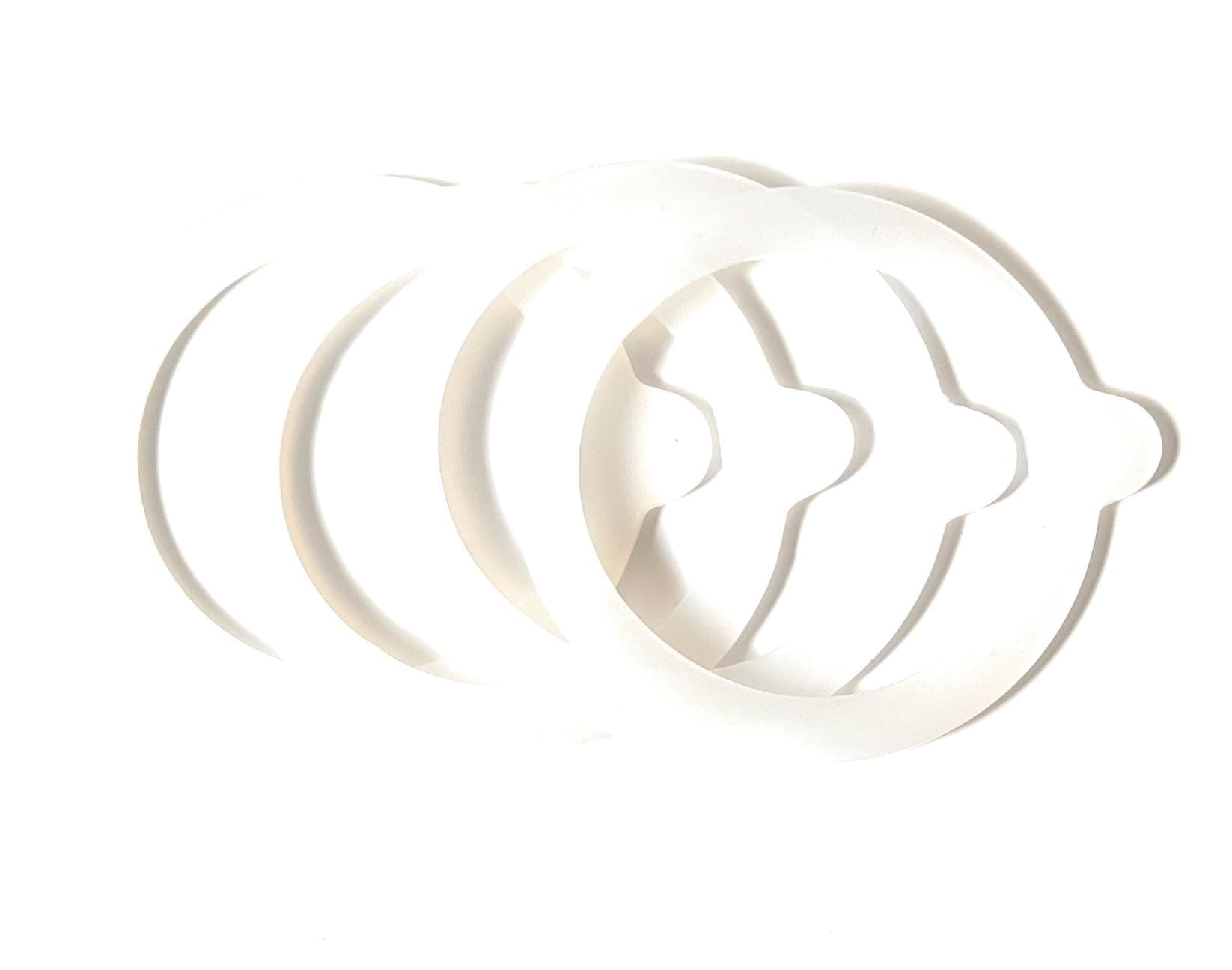 Silicone Replacement Gasket Seals, Fits Wide 3.5 inches Canning Jars, Outside Diameter 3.5 x Inside Diameter 2.75-Inches, Set of 4 White