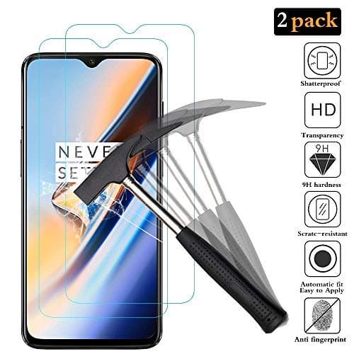 ANKENGS [2 Pack] Oneplus 6T Screen Protector, Oneplus 6T Premium Tempered Glass Screen Protector, [Full Coverage] [Bubble Free] [2.5D] [9H] Screen Protector for Oneplus 6T/OPPO F9 (6.4")