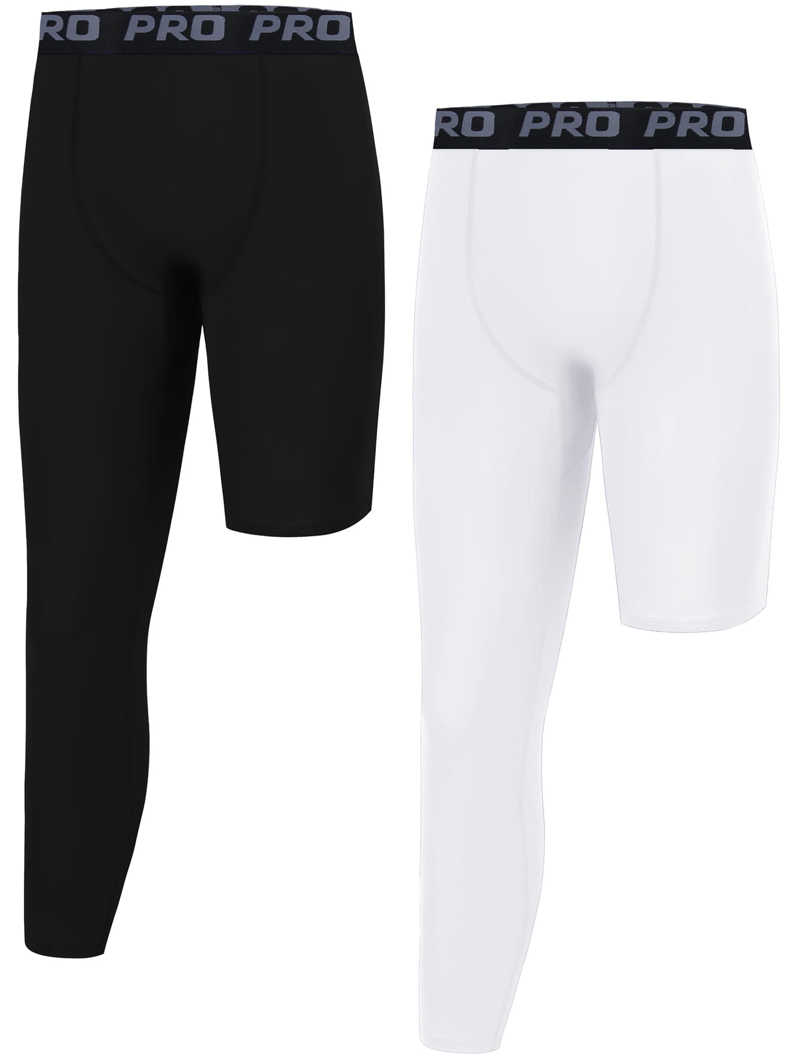 EXARUS Youth Boys Compression Leggings Pants Tights Football Sports Athletic Base Layer for Basketball Teen