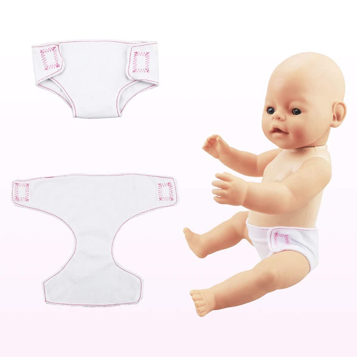 DC-BEAUTIFUL 4 Pack Baby Diapers Doll Underwear for 14-18 Inch Baby Dolls, American Girl Doll