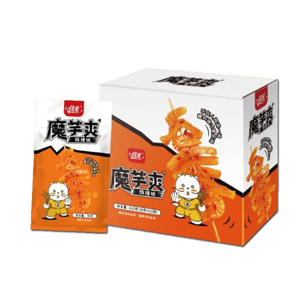 20Pcs / 360g Jialong Latiao, Spicy Strip Konjac Snacks, Chinese Special Food For Bar Office And Dormitory Casual, Gluten Free, Grain Free, Low Calorie, Vegan Keto Friendly (BBQ taste)