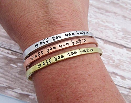 Eff You See Kay Skinny Cuff Bracelet - Inappropriate Jewelry - F Word
