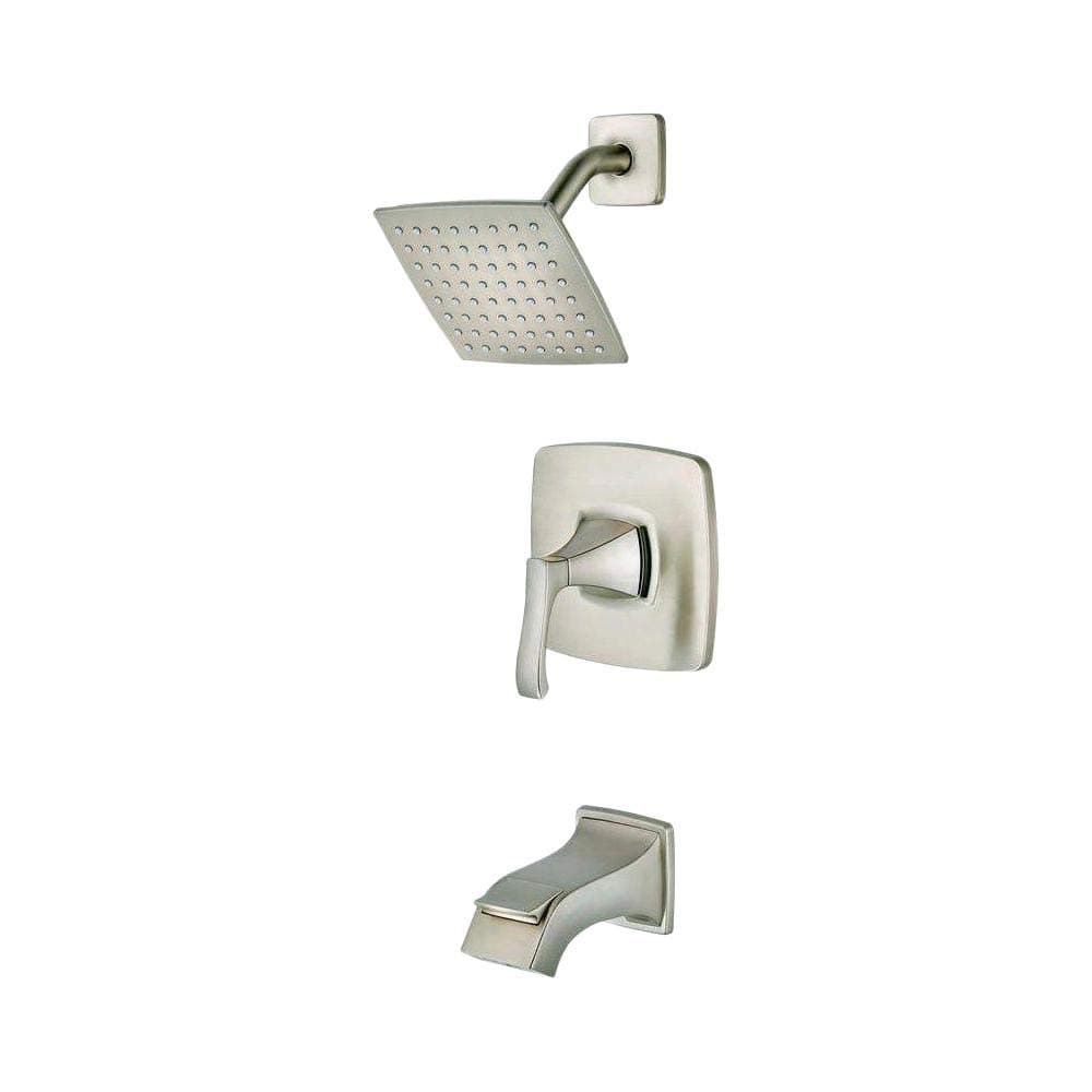 Venturi Tub & Shower Trim Kit, Valve and Cartridge Included, 1-Handle, Spot Defense Brushed Nickel Finish, 8P8WS2VNSGS