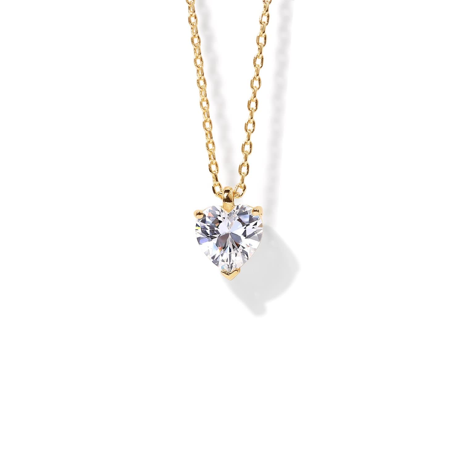 14K Gold Plated Cubic Zirconia Diamond Pendant Necklace for Women | Adjustable Slider