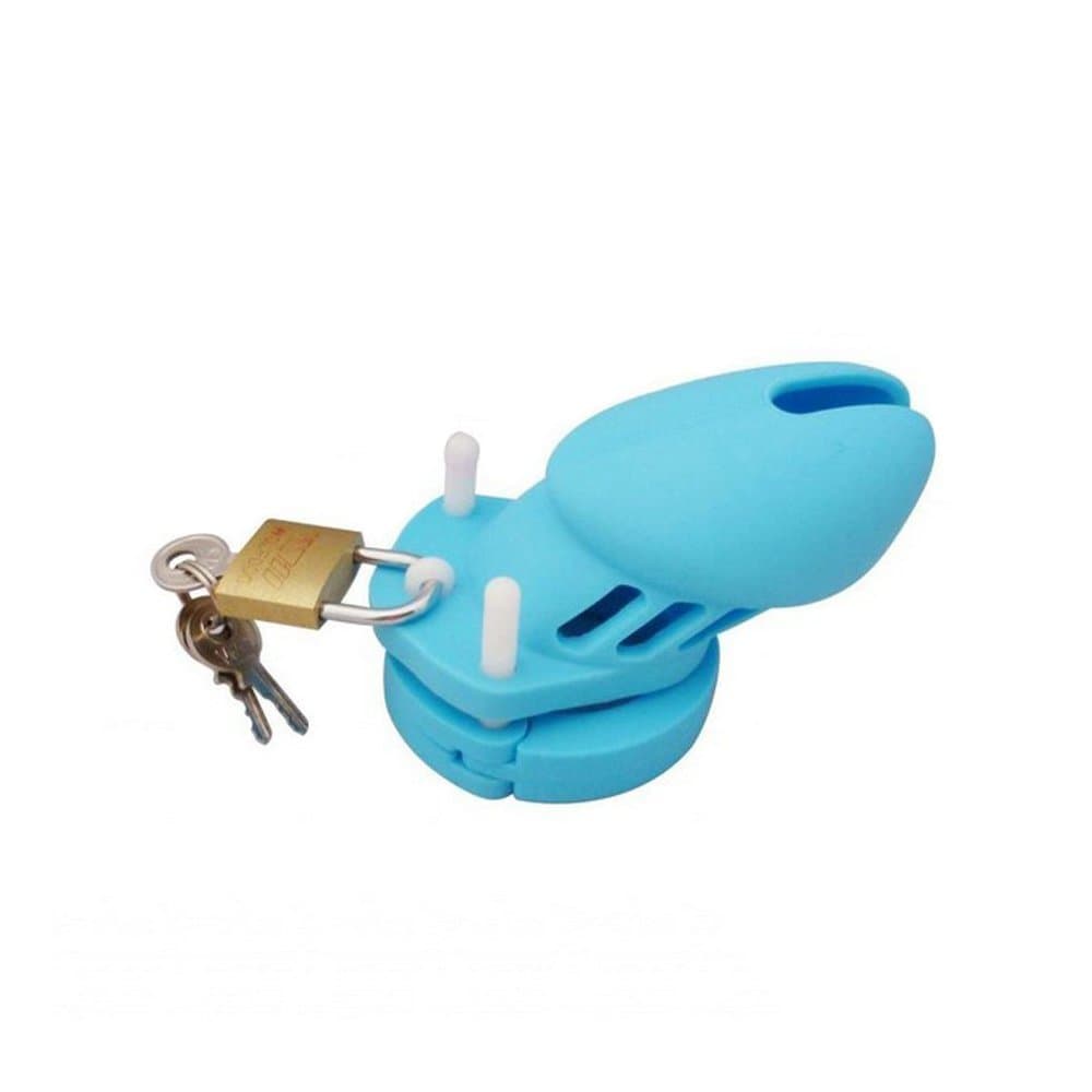 Rbenxia Short , Silicone , Male Chastity Kit Device (blue)