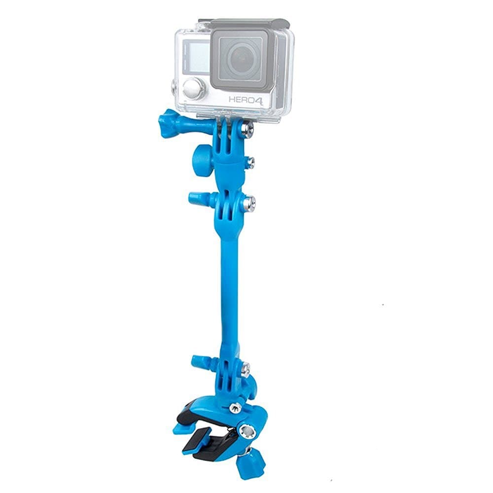 Jam Adjustable Music Stand Mounts Clamp, for Guitar Headstock Bass Violin Mic, for GoPro Hero SJCAM XIAOMI (Blue)