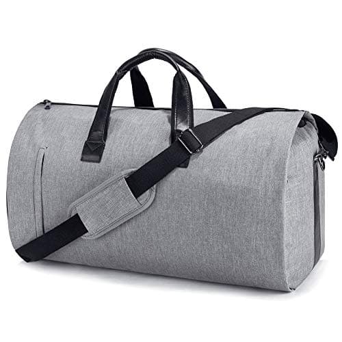 Suit Travel Bag Carry On Garment Bag with Shoes Compartment Duffle Bag Weekend Bag Flight Bag for Travel & Business Trips With Shoulder Strap, Grey