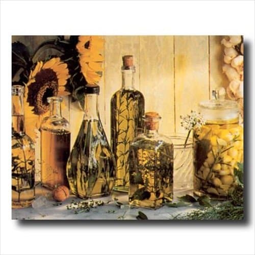 Tuscan Kitchen Olive Oil and Sunflowers Contemporary Cafe Poster Art Print 16x20