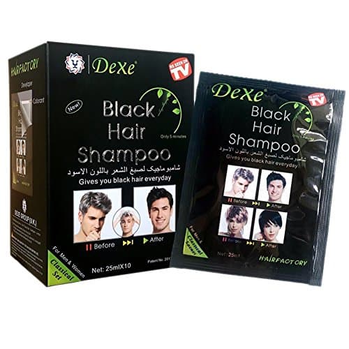 Black Hair Shampoo Fast Hair Dye Black Color Hair Care - 12 ml x 10 Pack