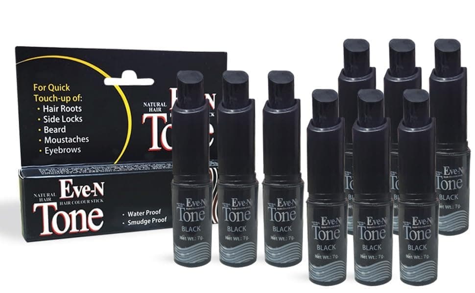 Eve-N Hair Color Stick | Temporary Hair Color | Hair Root Touchup Stick Black Tru Tone Hair Dye Stick Set Of 12 pcs