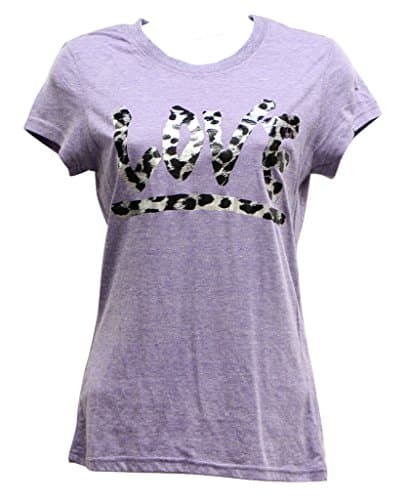 Dream Station MW22 Women's Love Cotton Polyester Rayon Purple top tee-L