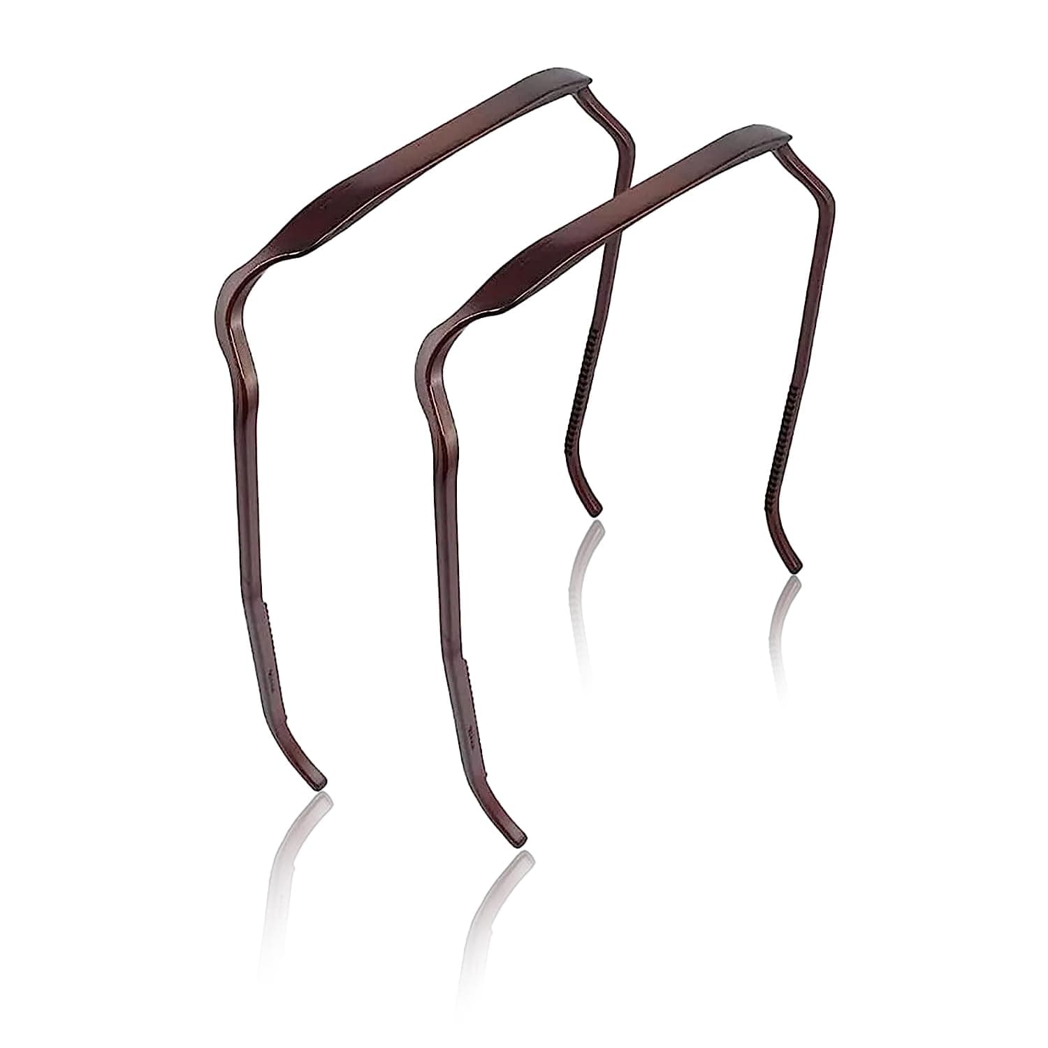 2Pcs Curly Thick Hair Large Headband, Hair Blending, Large Headband for Thick Hair, Invisible Hair Hoop, Hairstyle Fixing Too Like Sunglasses (Brown)