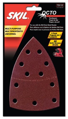 SKIL 73112 Octo Sandpaper 80 Grit - 5 Pack