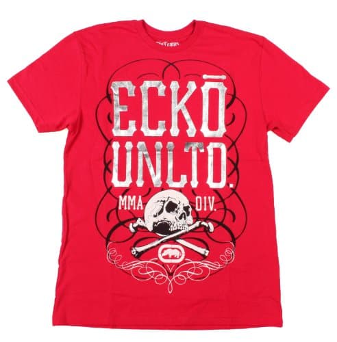ecko unlntd. Men's MMA Skull and Bones T-Shirt (True Ecko Red, X-Large)