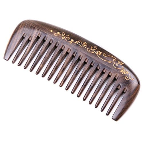 Joyo Handmade Natural African Chacate Preto Wood Wide Tooth Massage Hair Comb, Anti Static Pocket Wooden Comb 5" (12.5cm)