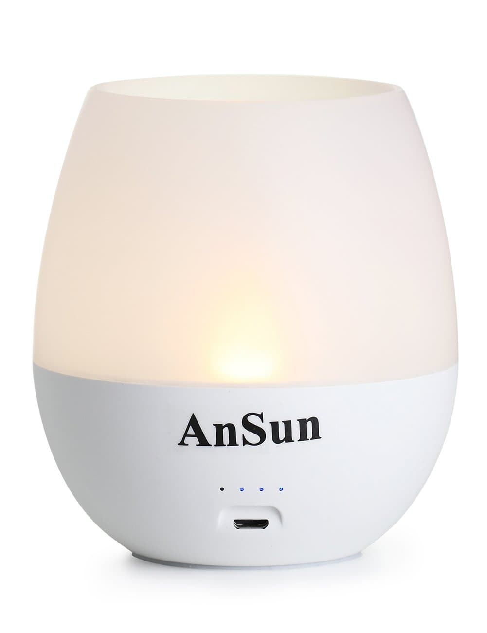 LED Night Light for Kids Adults, Dimmable Blow Sensor Rechargeable Battery Operated (up to 40hours Runtime) Flameless Candle Tea Light, Portable Baby Bedside Lamp Child Room Decoration, Warm White