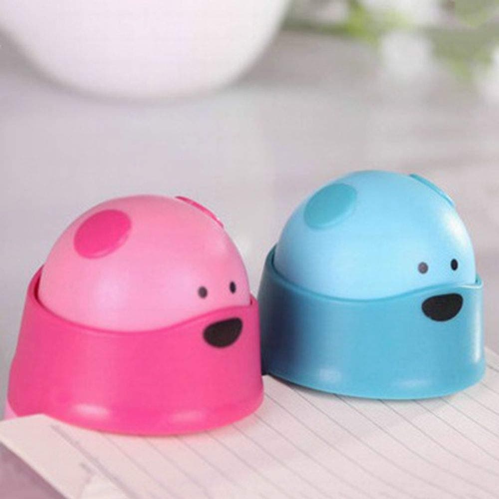 MOTZU 2 Pieces Needleless Bear Staplers, Plastic Adorable Mini Stapleless Stapler, Novelty Creative Stationery for School and Office