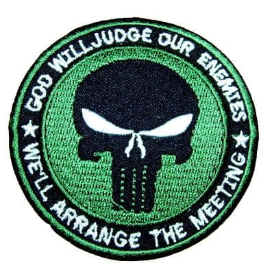 Green Punisher Skull Seal Navy Paintball Sniper Paintball Guns Embroidered Iron on Patch