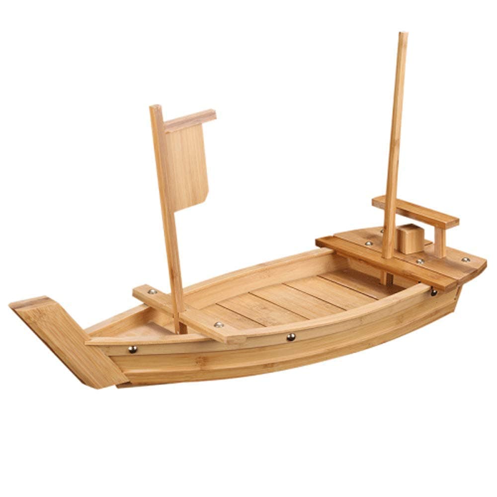 Wooden Sushi Boat Serving Tray, 20.5 Inch Sushi Plate for Restaurant or Home, Large Size Sushi Tray Serving Boat Plate for Restaurantware (52cm/20.5inch)