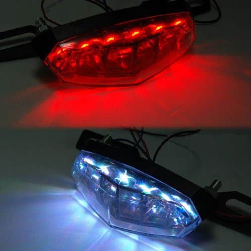 Discountinkllc Motorcycle Rear LED Brake/tail/turn/license Plate Light Smoke Universal 6 LED