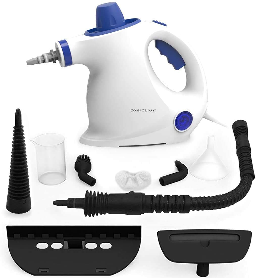 Comforday Steam Cleaner handheld-Multi-Purpose Pressurized with 9-Piece Accessories, Portable Hand held steamer for Stain Removal, Carpets, Car Seats, Floor, bathroom cleaner