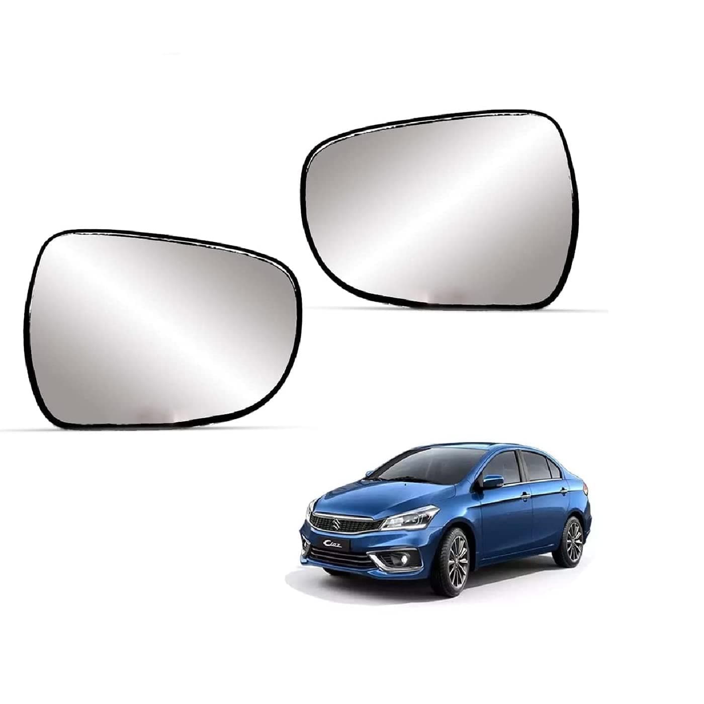 AutoPop Left & Right Side ORVM Mirror Glass Plate for Maruti Suzuki Ciaz 2014-2022