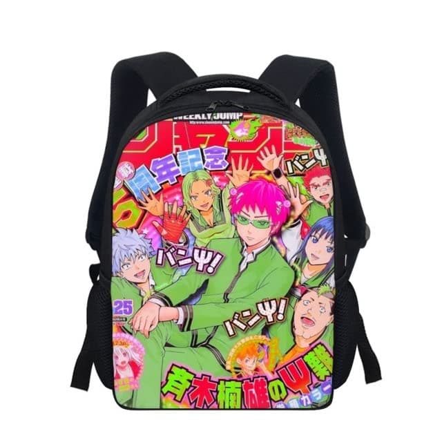 fashionAE - Twoʜеаrtsgirl The Disastrous Life of Saiki K.Cartoon Backpack for Baby Boys Girls Children Schoolbag Kindergarten Kid School Bag (KBG2852F)
