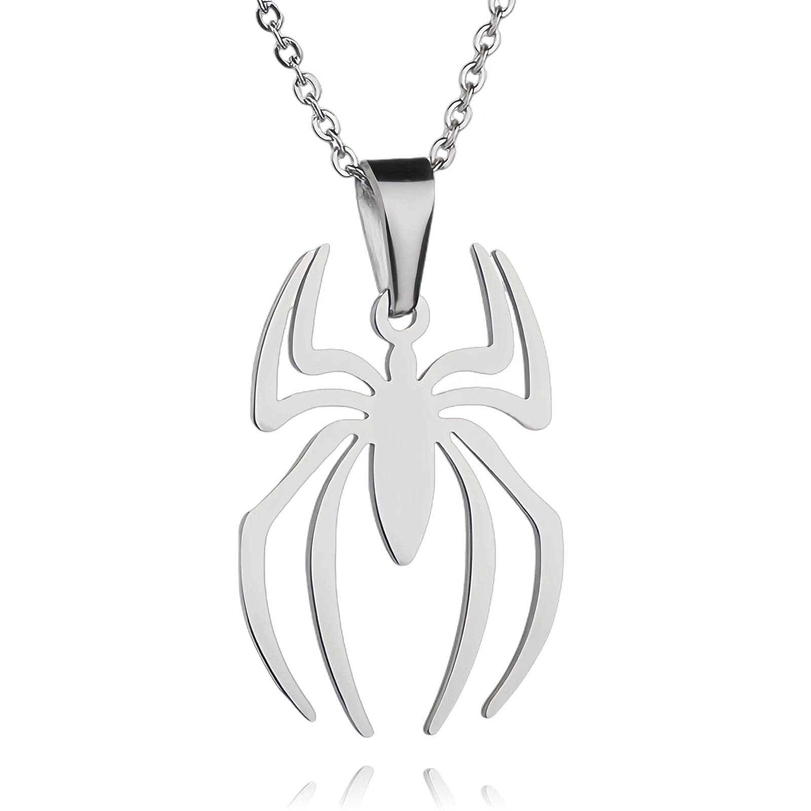 Spider Pendant Necklace Stainless Steel Lightweight Spider Charm Jewelry for Women Men