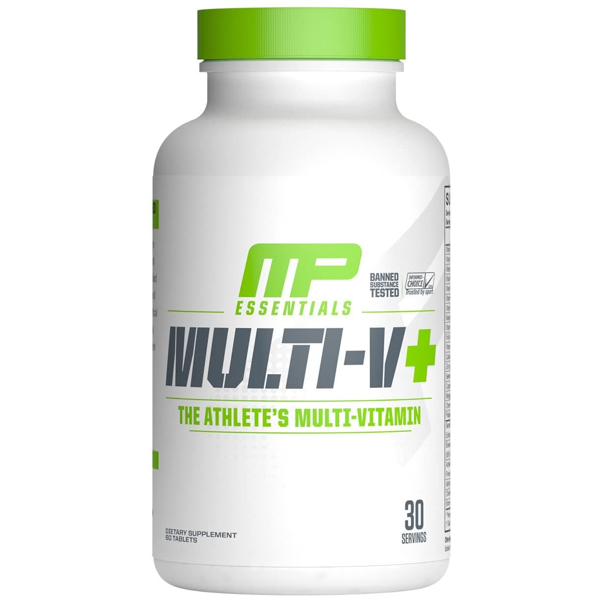 MusclePharm Essentials Multi-V+ Tablets, High Performance Multivitamin, 30 Servings