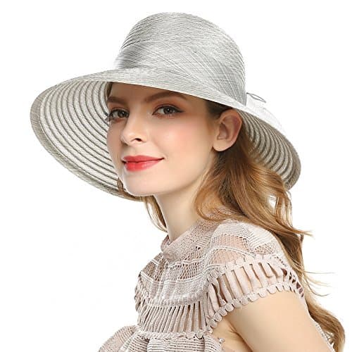 WELROG Women's Fascinators Wedding Fancy Hat Pillbox Headband Feather Cocktail Tea Party (Light Gray #5)