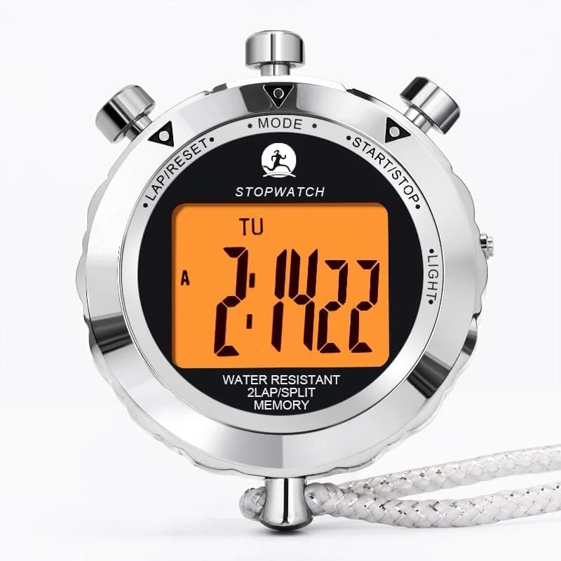 Stopwatch,Metal Stop Watch for Sports Stopwatches Timer for Sports and Competitions (2 Lap with Backlight-Metal)