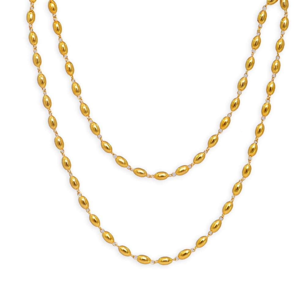 Adorelabel Designer Gold Plated Vintage Gold Beads Chain Necklace Matar Mala for Women and Girls