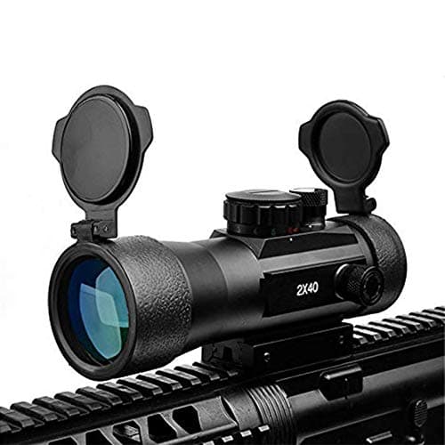 Luger 2x40mm Red Green Dot Sight Hunting Scope Tactical Optics Riflescope Fit 11mm 20mm Picatinny Rail Mount
